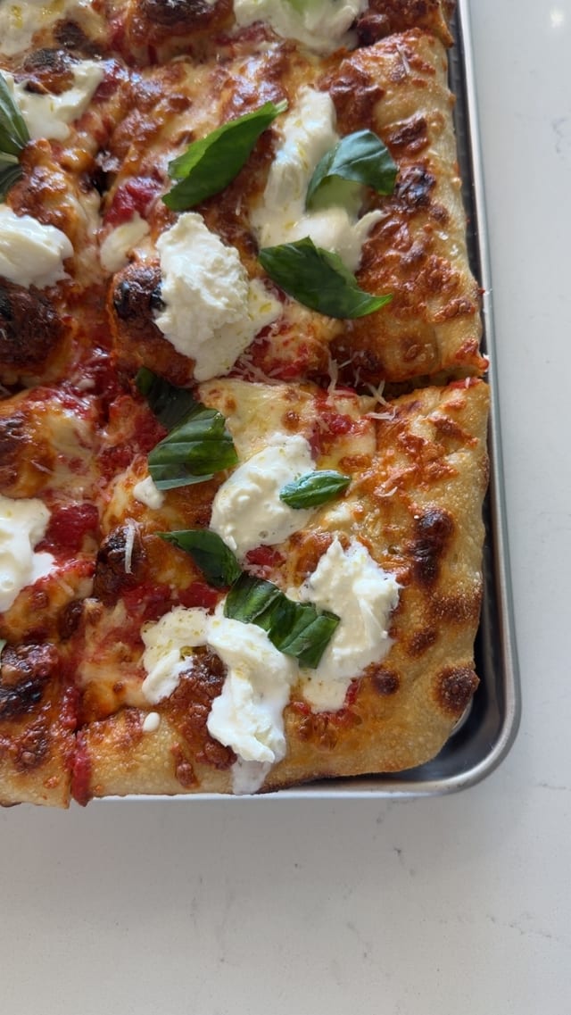 Burrata Focaccia Pizza.