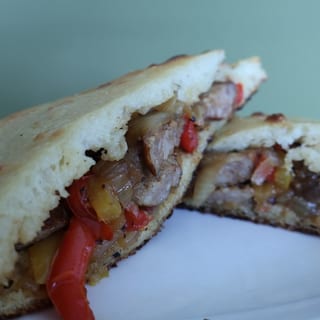 Sausage Peppers Onions Sandwich