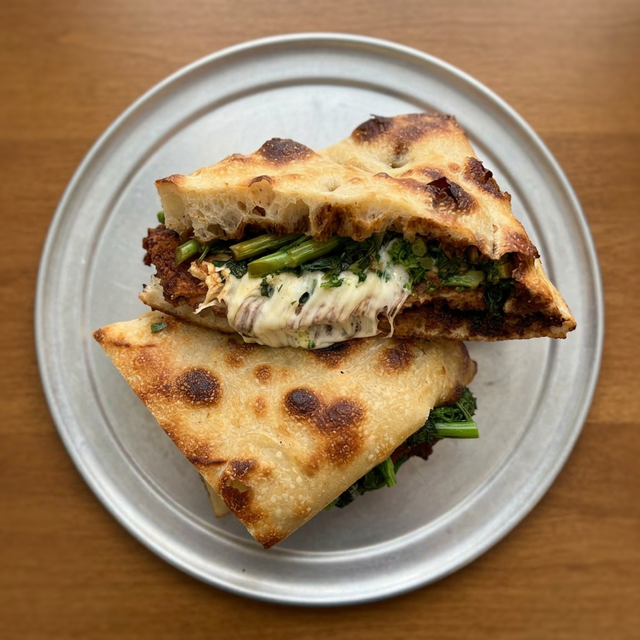Burrata Pizza with Free Sandwich.